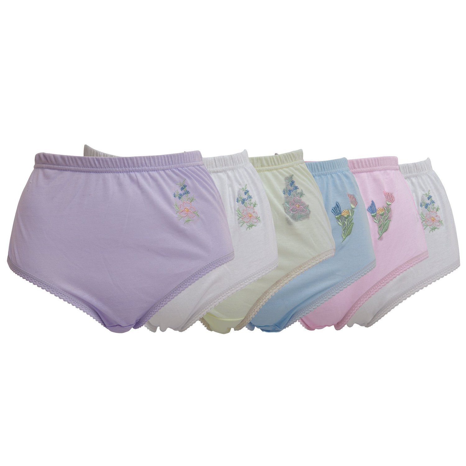 12 Pairs Of Ladies Woman's Full Size Embroidered Mama Briefs Underwears Plus Sizes Wholesale Job Lot 12 Pack (XOS Hip To Fit 46-48, Colours.Assorted)