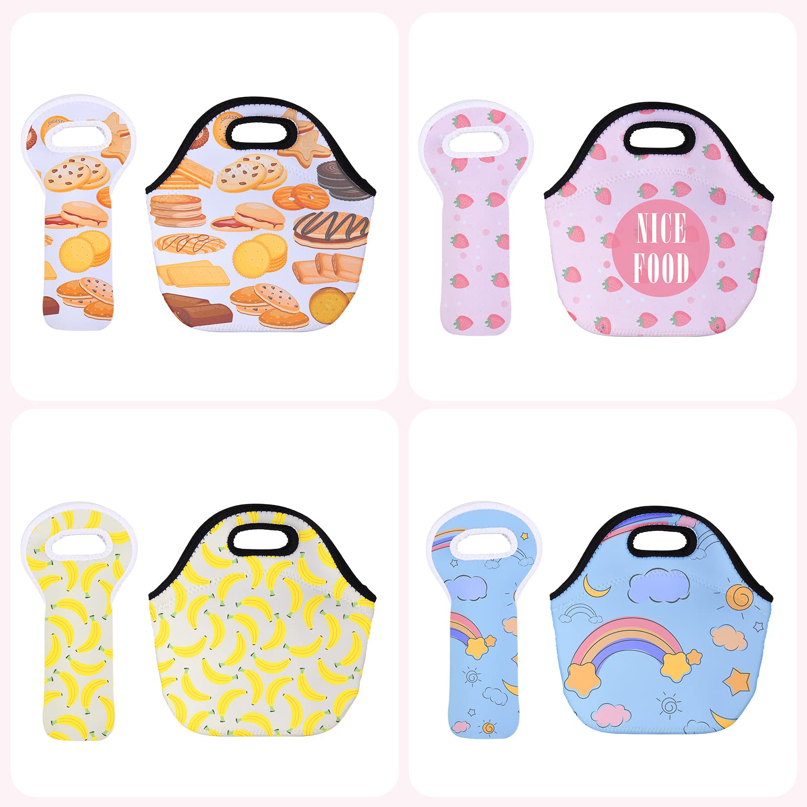 WACAR Borsa Pranzo Isotermica In Neoprene 30x16x30 Cm - Riutilizzabile Per Scuola, Viaggi E Picnic - 2