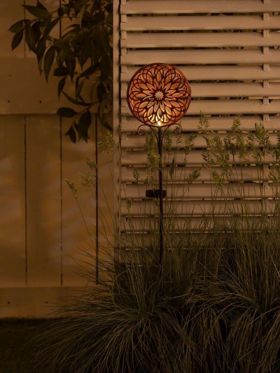 Luxform, Solarleuchten für außen, Mandala, Solarleuchten für außen, Solarlampen für außen Balkon, Wandleuchte, Außenwandleuchten, Kunststoff, Schwarz2 Stück