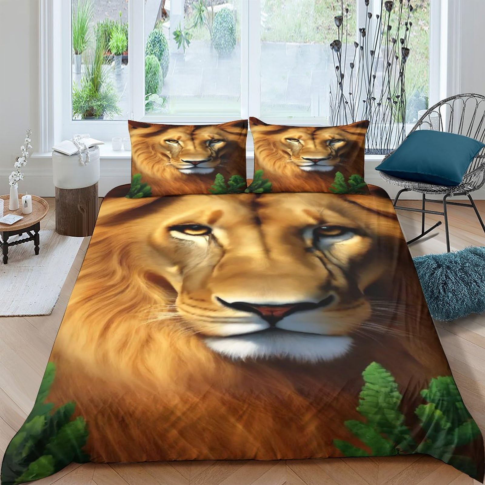 Parure de lit en microfbre 3D 200x200 cm avec housse de couette imprimée et taies pour enfant