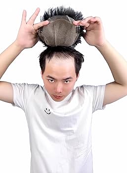 新品　人毛　18X16㎝　男性部分　かつら　ゆるウエーブ　カット調整済み 人毛 22X21㎝ 男性部分 かつら ゆるウエーブ カット調整済み