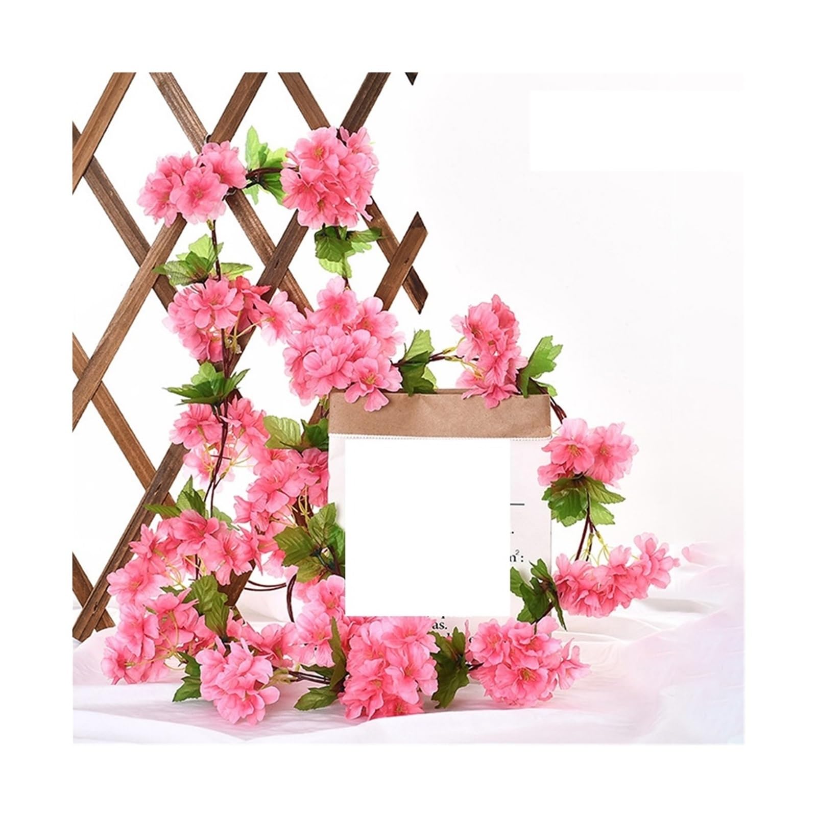 LXLAEOANG Artificial Flowers 230cm Artificial Sakura Flowers Vine Wedding Garden Home Party Decoration Christmas Bridal Fake Plants Decor Flower Vines