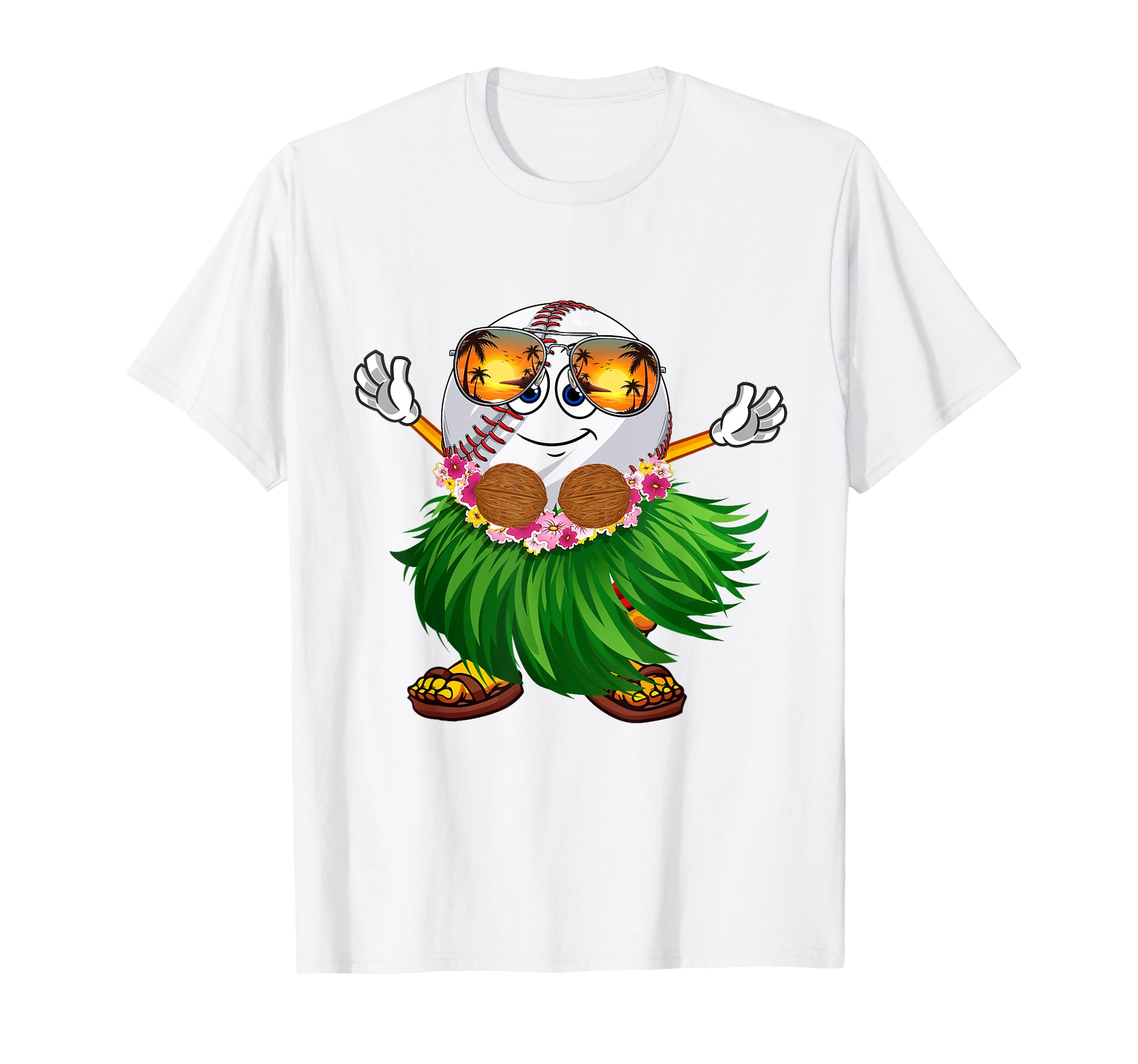 Funny Hawaii Baseball Ball Hawaiian Tropical Summer Vacation T-Shirt for Men Women Kids