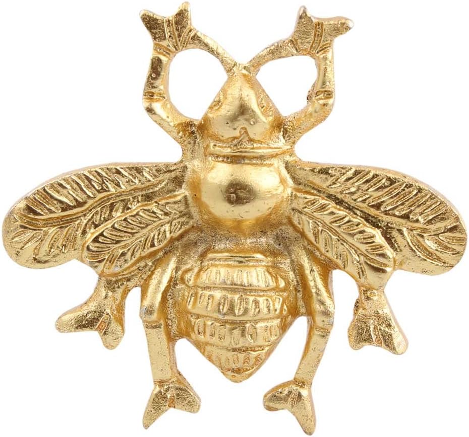 IndianShelf 6 Pieces Aluminium Gold Bee Modern Cabinet Handles Drawer Knobs Dresser Pulls Stylish Finish