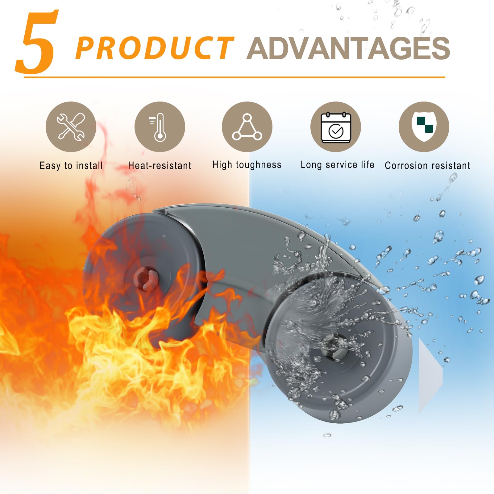 Atgestore WD12X10136 Geschirrspülerrollen, Ersatz für GE Untergestellrollen, Achsen-Set, 8 Rollen und 8 Bolzen, WD12X10136, WD12X10277, GE-Profil, Geschirrspüler-Teile, untere Demontage-Räder-Set