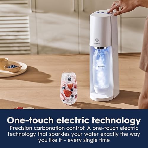 Miniatura 6 de SodaStream E-TERRA - Paquete de máquina de agua con gas (blanco) con CO2, botellas de carbonatación y sabores de gotas de bubly