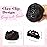 REECHO Space Bun Hair Pieces, 2 PCS Mini Claw Clip in Messy & Cat Ears Fake Hair Bun Extensions HB001 Wig Accessory Updo Hairpieces for Women Girls (Pack of 2-3.5 Wavy, Black Brown)
