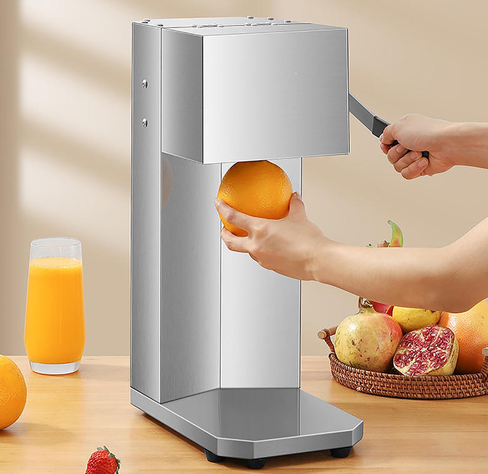 Spremiagrumi elettrico in acciaio inox da 180 W con 3 teste di macchina, estrazione rapida del succo, tasso di estrazione del succo del 99% per ristoranti, bar, negozi di alimentari