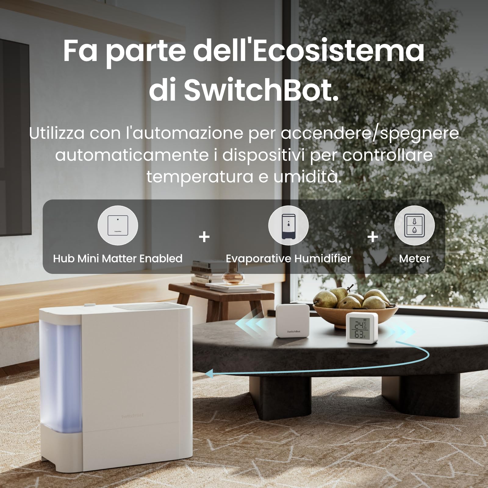 SwitchBot Teroetro Wi-Fi Igroetro 3 Pezzi Con Hub ini, IP65