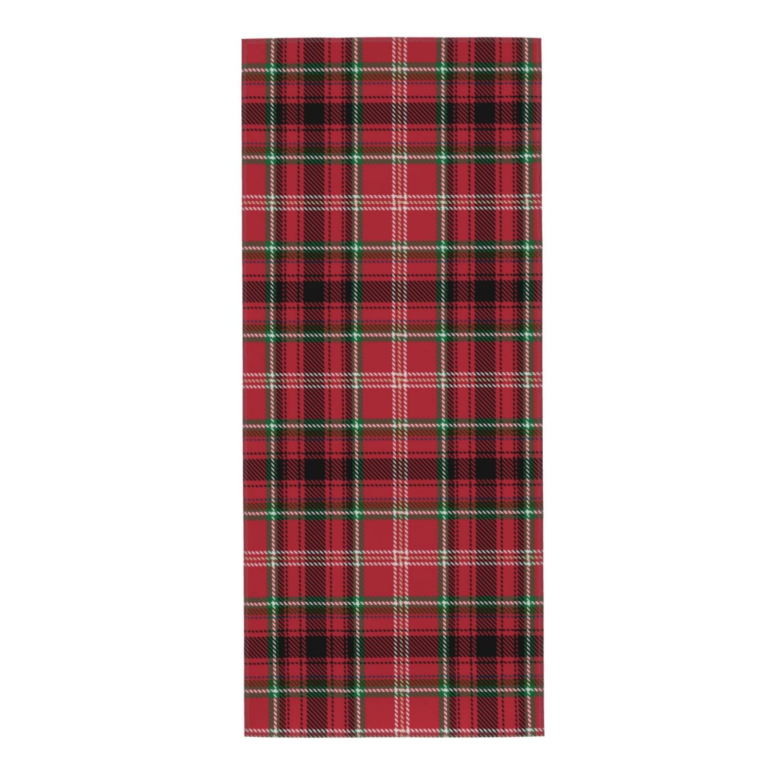 HUYGD Towel 30 x 70 cm,Hand Towel, Soft Bath hand towels for Kitchen Hotel Gym Laundry RoomRed Black Green White Tartan Plaid Abstract