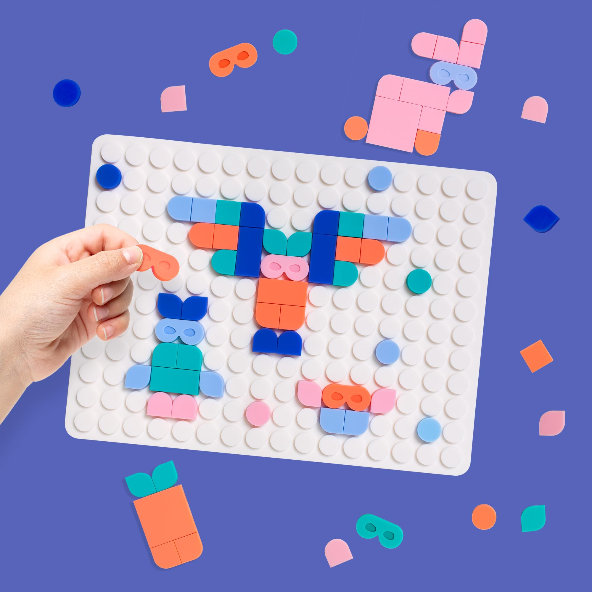 SUPER PETIT - SILIPOP MOSAICS CLIP ON - Mosaic Art - Infinite coloured creations - White - FROM 3 YEARS, Multi-Coloured, Small - Image 4