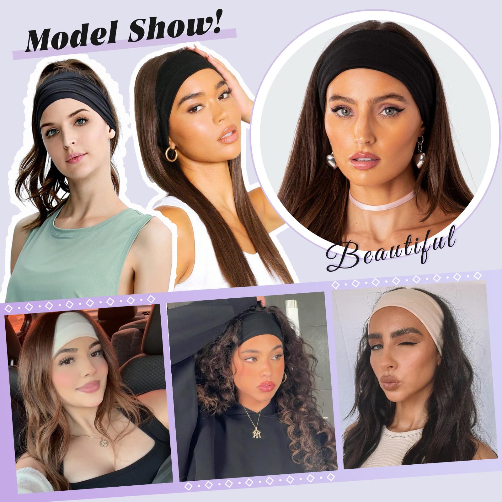 Amazon.com : XTREND 6 Packs Wide Headbands for Women Stretch  display picture 1