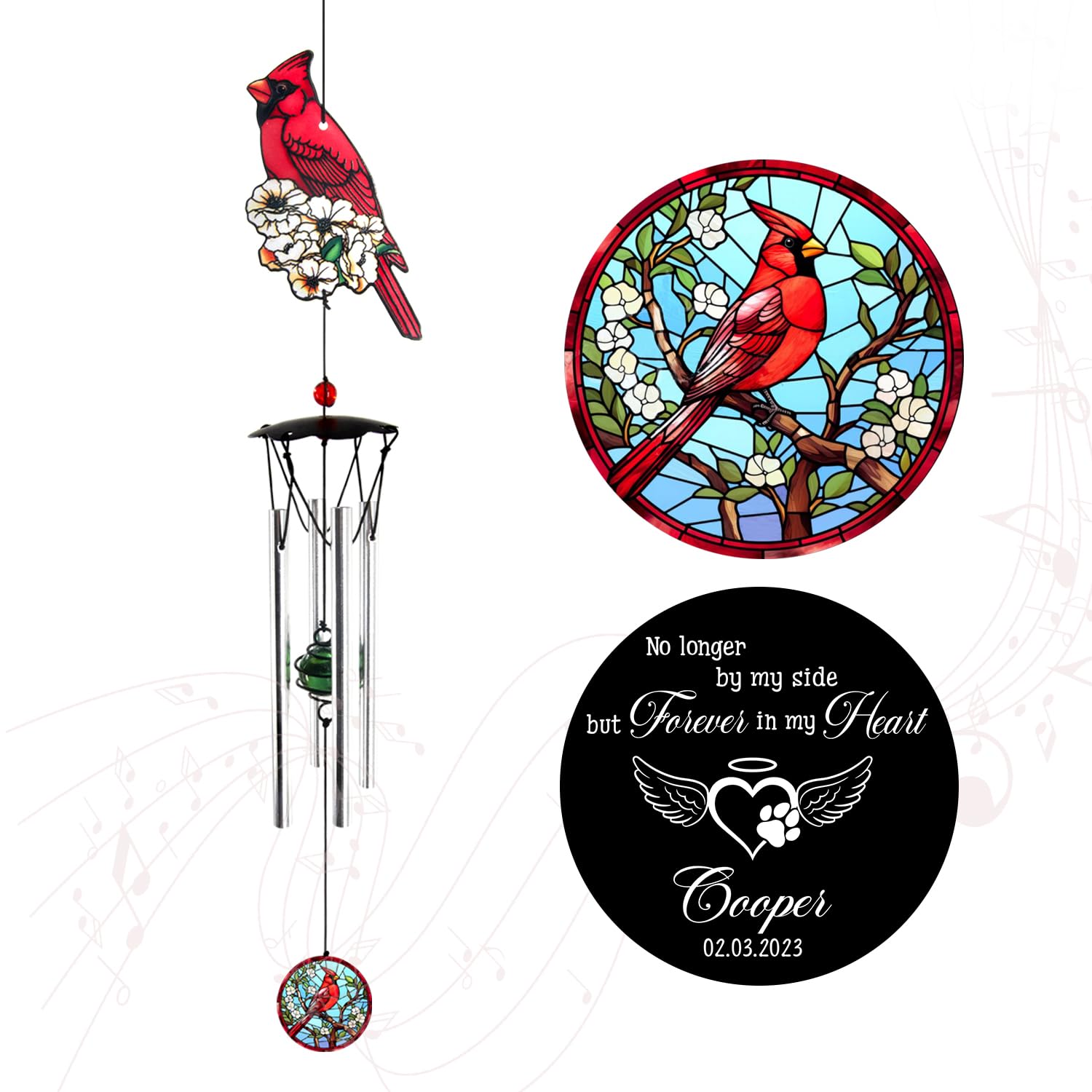 ASTARIN Personalized Wind Chimes Outdoor, Large Customized Wind Chimes for Outside Tuned Relaxing Soothing Low Bass,Memorial Windchimes Sympathy for The Loss of a Loved One