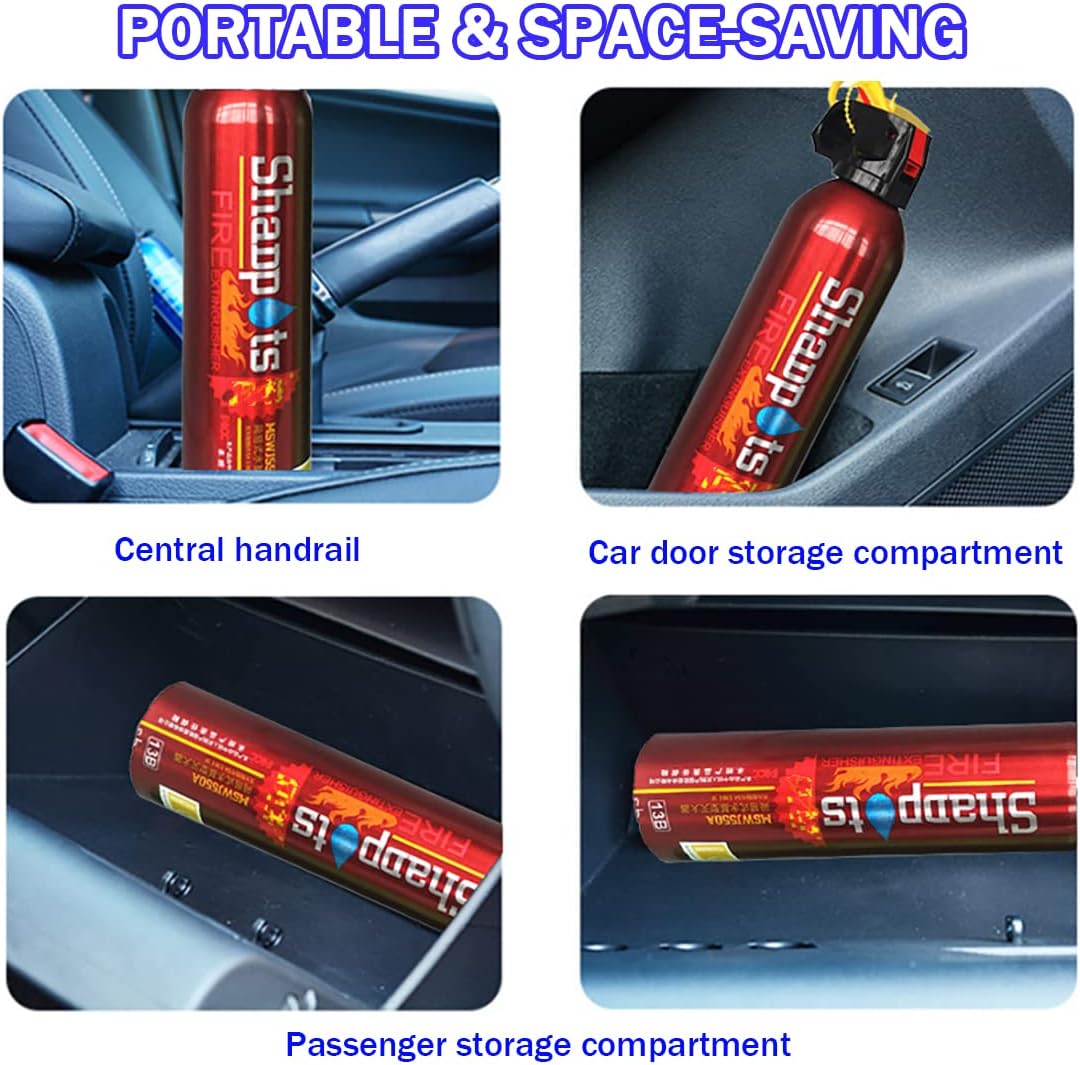 Fire Extinguishers for the House or Cars, Portable 2 Count 550ml, Extinguishers Suitable for Extinguishing Solid Matter Fires, Electrical Fires, Oil Fires, Flammable Liquid Fires - - 