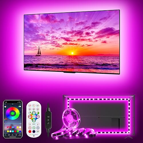 Miniatura 7 de HORYLIT Luces LED para TV de 32 a 43 pulgadas, luces LED de TV de 9.8 pies que se sincronizan con TV, luces LED de fondo de TV detrás del monitor,