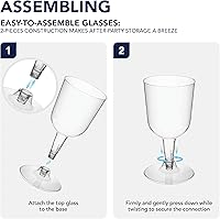 Vista 7 de Copas de vino Party Essentials, de plástico duro, de dos piezas, 5.5 onzas, Transparente