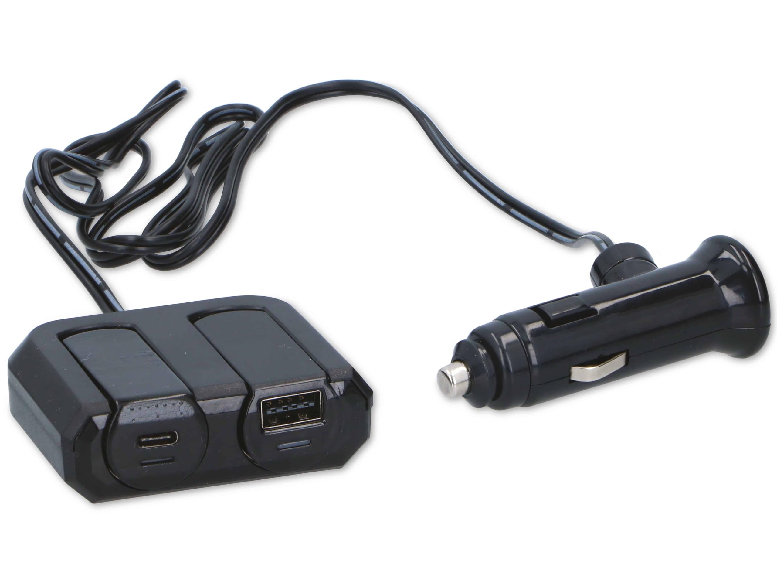 Dunlop Cigarette Lighter Plug Splitter - USB-A and USB-C - 12V/24V - 4.8A