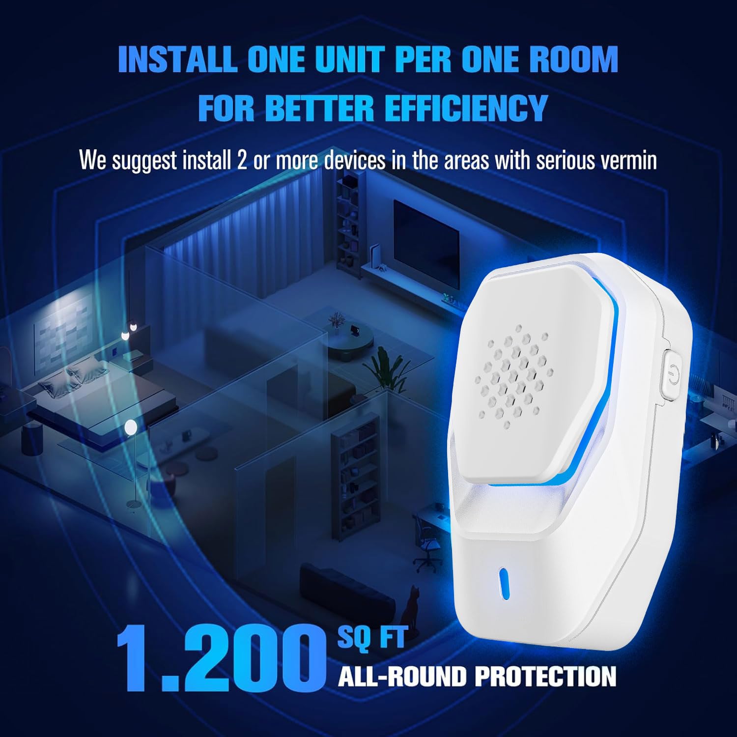 Antizanzare Ultrasuoni,Repellente per Zanzare,Topi,Formiche,Mosche, Ragni, Scarafaggi-100% Professionale ed Efficace, Repellente ad Ultrasuoni Elettromagnetico Efficace(Pacchetto di 4