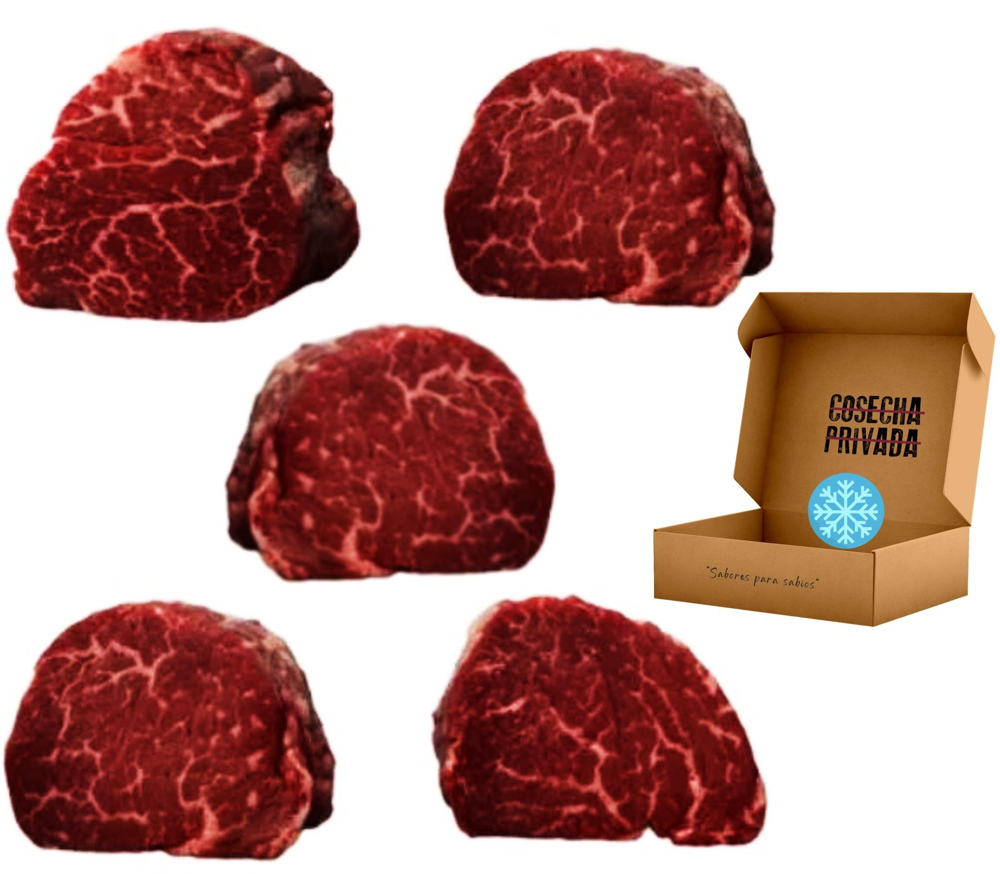 5 Solomillos Premium - Envío Frío 24 h - 5 Medallones de Solomillo de vaca de Carnicería Premium Cosecha Privada (1 kg)