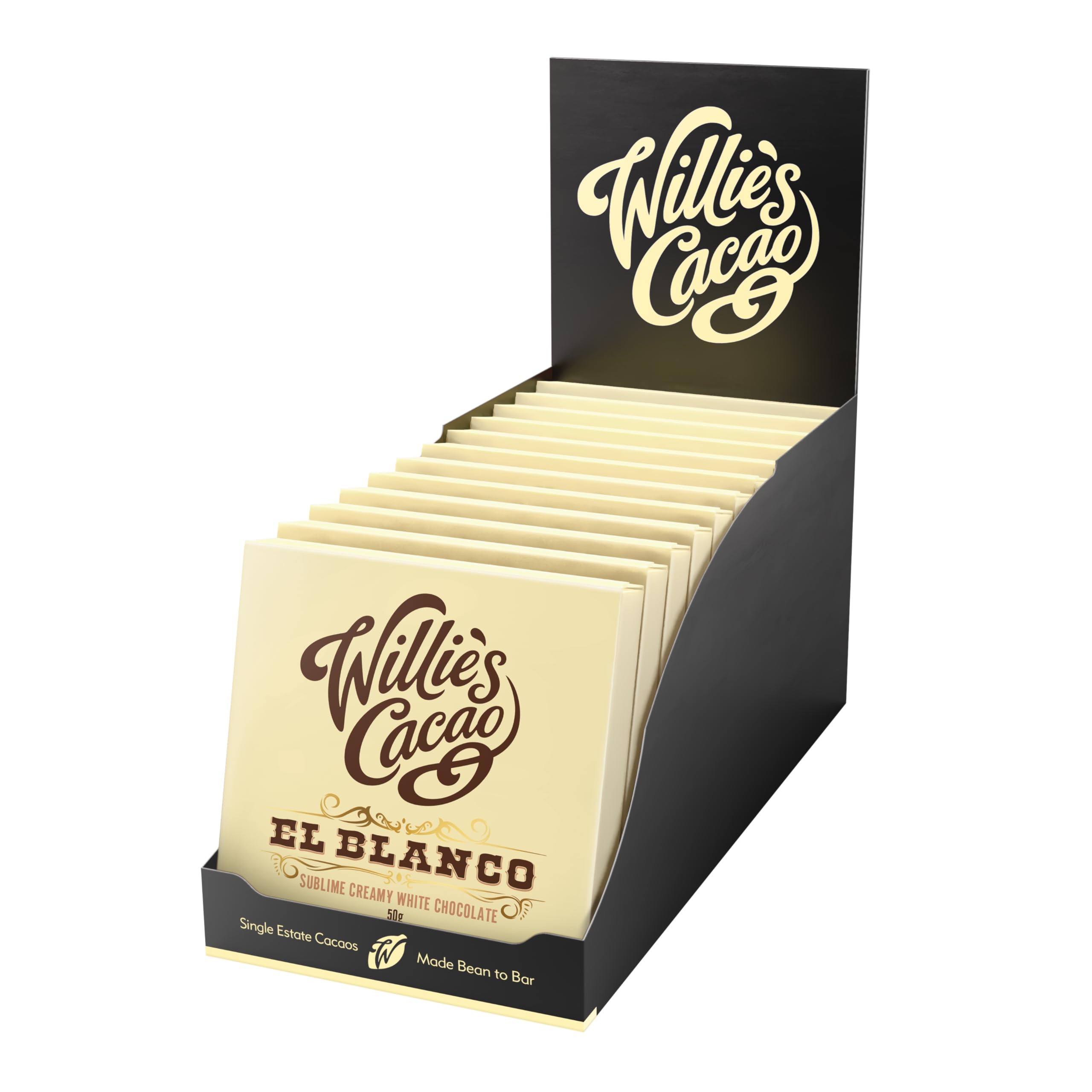 Bar - El Blanco, White Chocolate - Sublimely creamy - 50g x 12 multipack - Artisan made