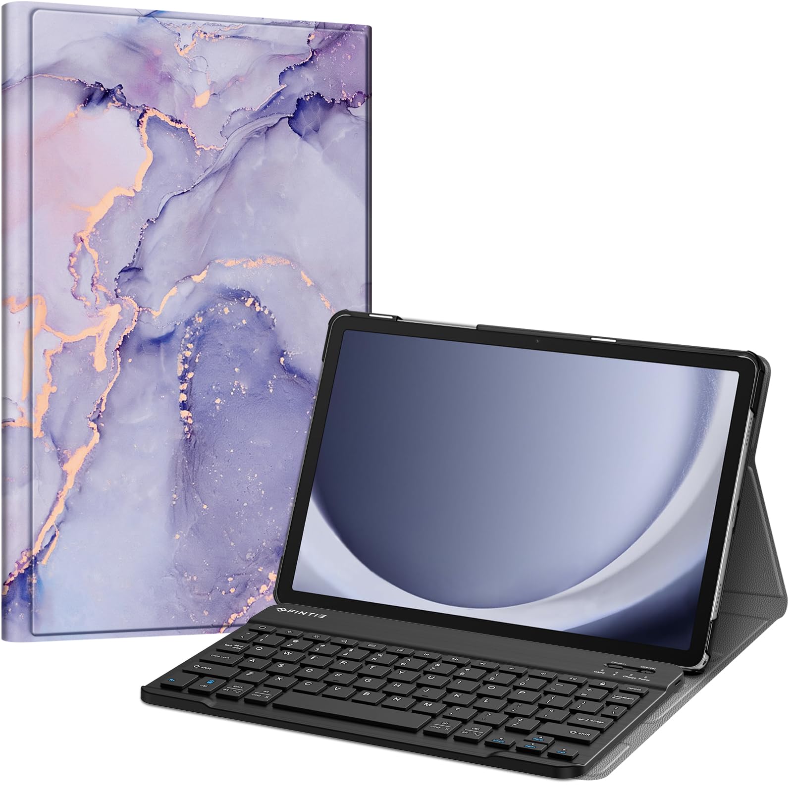 FINTIE Keyboard Case for Samsung Galaxy Tab A9 Plus/A9+ 5G 11 Inch 2023 Model (SM-X210/X216/X218), Slim Lightweight Stand Cover with Magnetically Detachable Wireless Bluetooth Keyboard, Lilac Marble