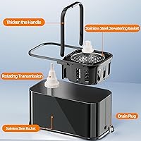 Vista 3 de Trapeador giratorio y cubo con escurridor para el hogar, trapeador de 360° y cubo con agua limpia y sucia separada, mopa de polvo húmedo