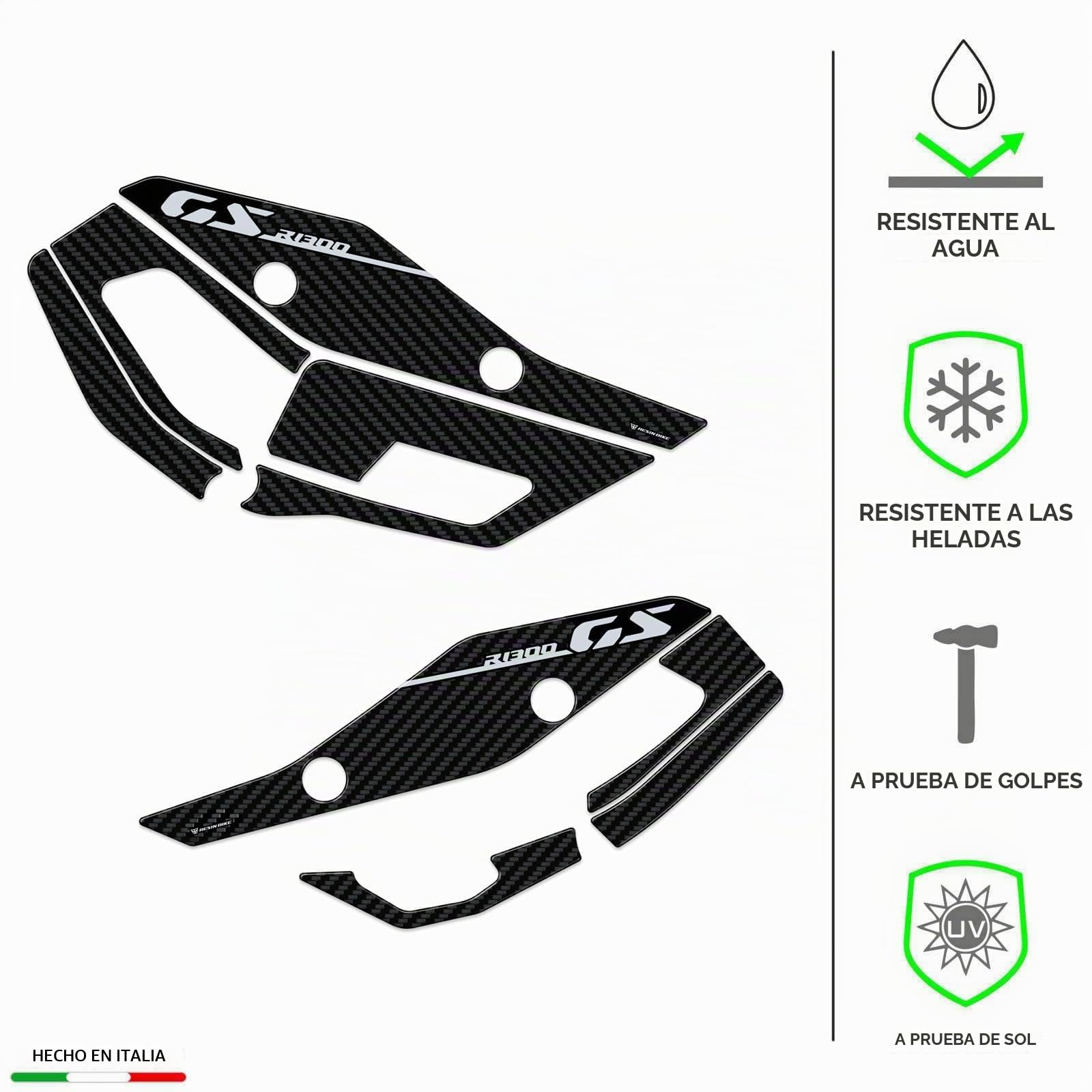 Resin Bike Adhesivos de Moto Compatibles con BMW R 1300 GS 2023-2026. Protección Talonera para Moto de Choques y Arañazos de Moto. Adhesivo 3D Resinado - Made in Italy