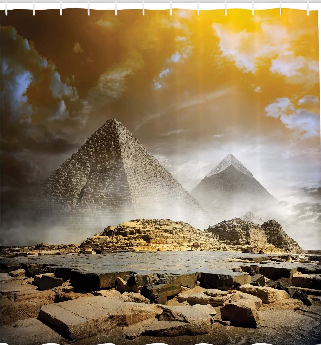 Egyptian Shower Curtain Bathroom Waterproof Polyester Curtains Accessories With Hooks 60x72 inch