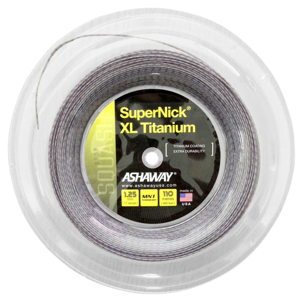 Ashaway Supernick XL Corde de squash en titane Bobine de 110 m