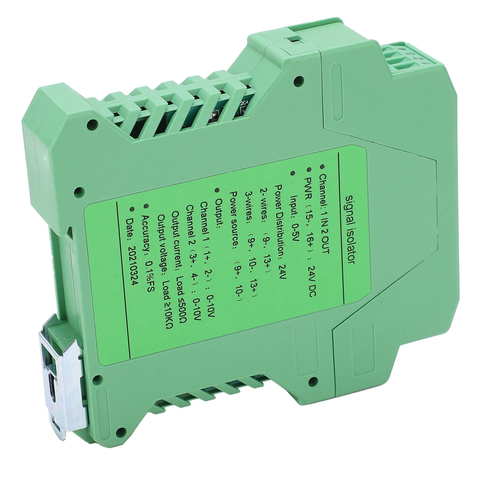 DC Signal Isolator Voltage Transmitter 1?in 2?Out 0?5V to 0?10V GLG DIN Rail Mount High Reliability for Two Wire Three Wires
