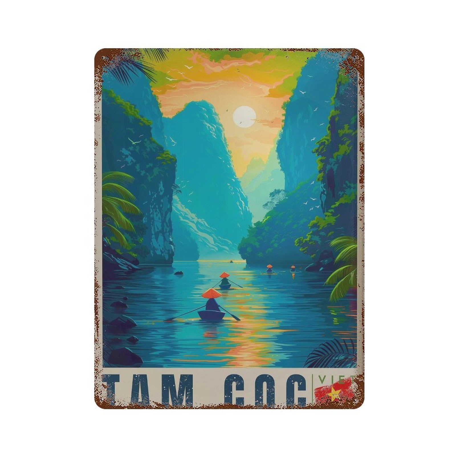 xiaoxiaoshen Tam Coc Vietnam Travel Ninh Binh (2) Wall Decor Art Metal Tin Poster Modern Home Decor Art Home Bar Shop Decorations Vintage Sign 40x30cm