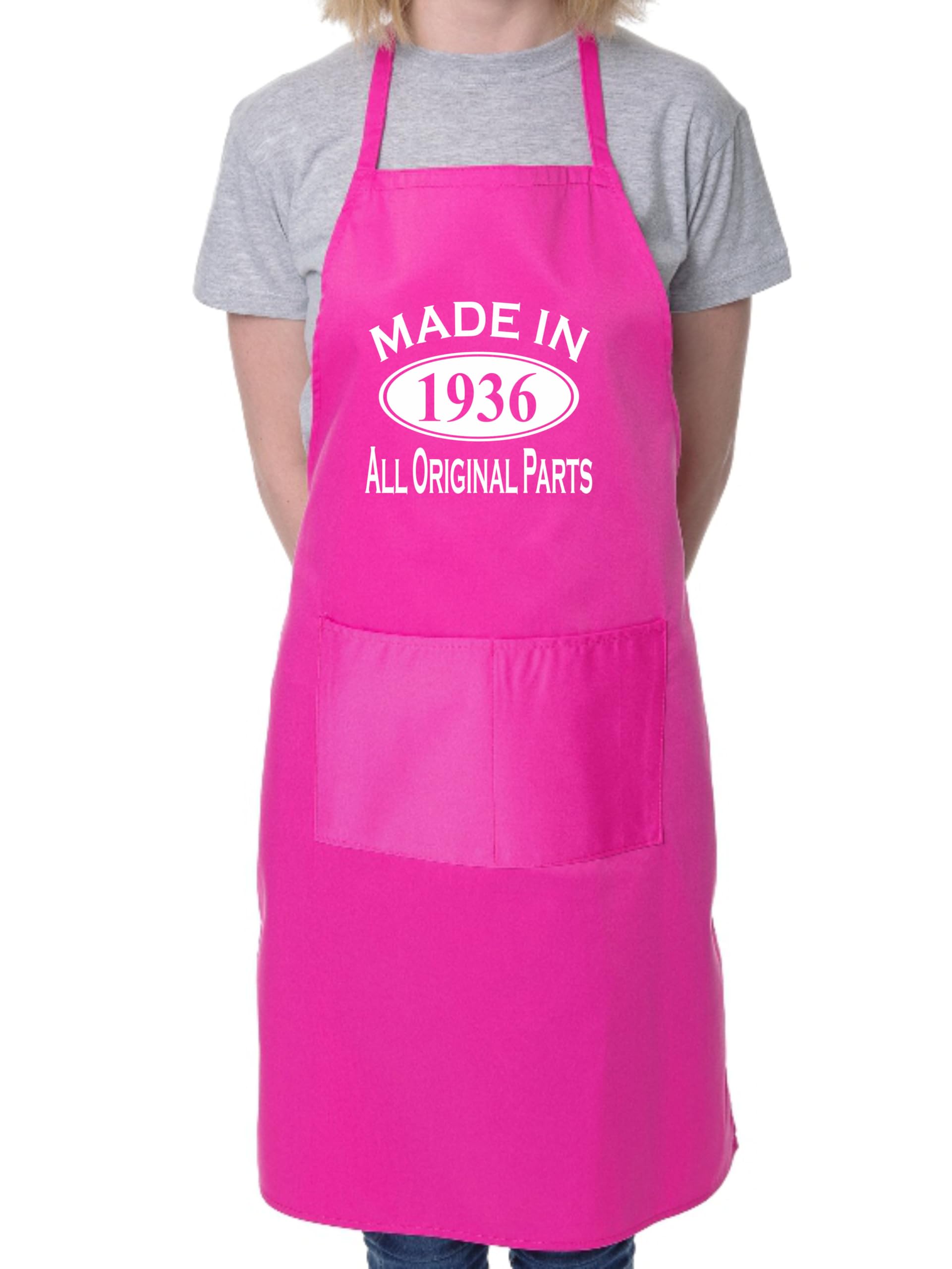 Print4U Made In 1936 90th Birthday BBQ Cooking Funny Novelty Apron Pink