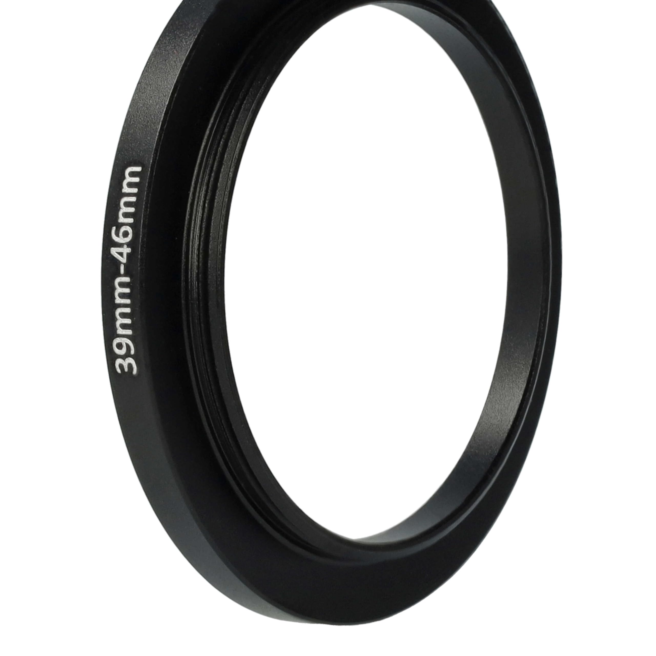 vhbw Adapter pierścieniowy Step-Up od 39 mm do 46 mm do obiektywu aparatu - adapter filtra, metal, czarny