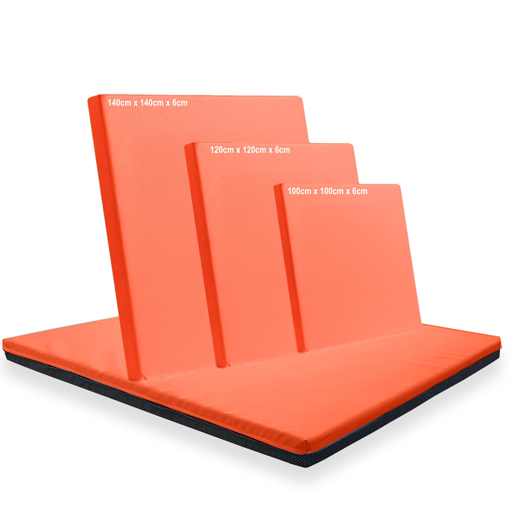 Non Slip Gymnastics Exercise Soft Play Floor Mat For Yoga Aerobics Landing Crashing Training Safe Space for kids (Orange, 100cm x 100cm x 6cm)