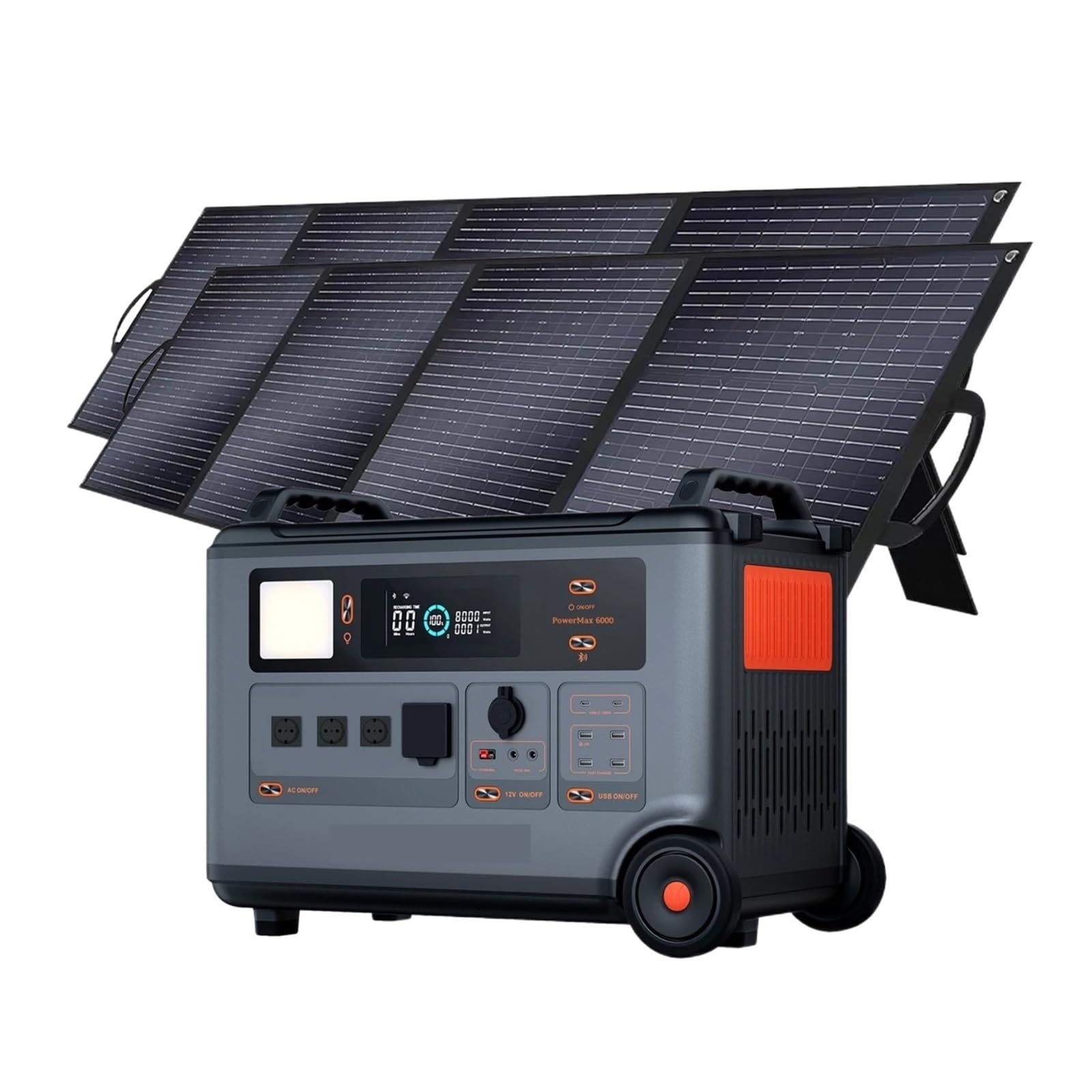 Wafohsr Oscal 6000+200W*2 6000W Portable Power Station 3600Wh Outdoor Generator With 1/2 Pc 200W 400W 500W Folable Solar Panels Optional For Home Rv Lightweight Portable(Oscal 6000+200W*2)