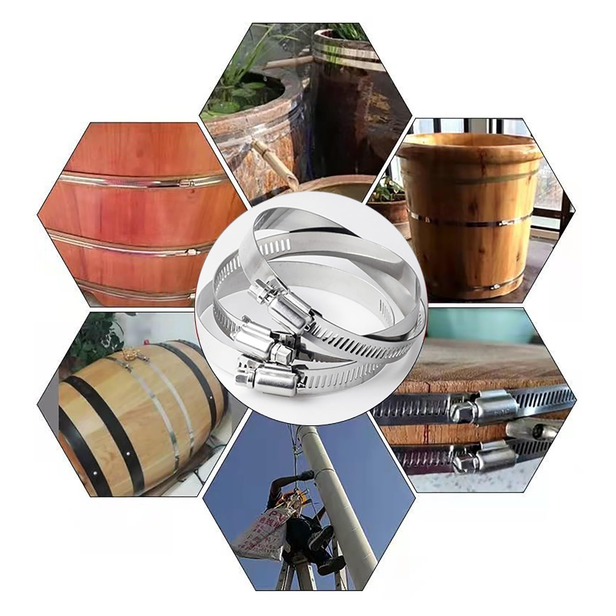 ウェア mk03516 1 PCS Stainless Steel Hose Clamp Worm Gear Pipe Clamp 59