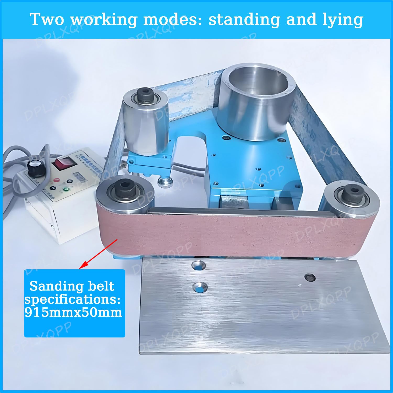 Ponceuse à Bande 750w Professionnelle,Mini Ponceuse Electrique,Petite Meuleuse D'établi,Double Usage Vertical/Horizontal,Corps Acier,915x50mm Sander,Plaque D'acier De 10 Mm D'épaisseur,1100W