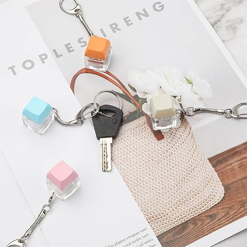 Miniatura 6 de 4 llaveros con teclado para la ansiedad, mosquetón extraíble, llavero, clip, llavero, clicker, llavero, botones para la ansiedad, juguete de