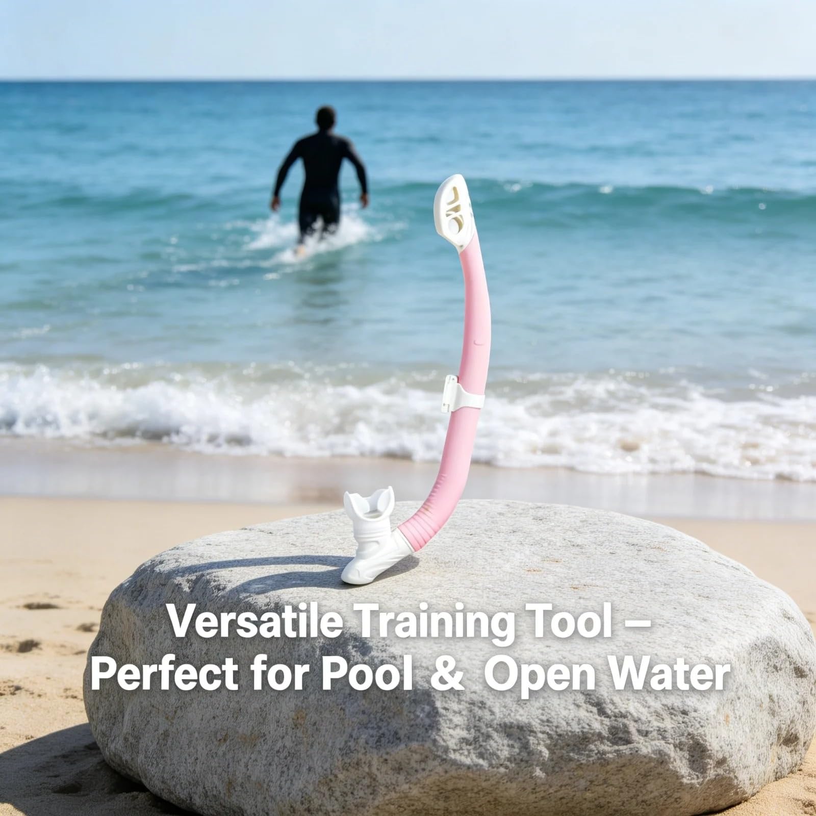 Tubo Seco para Adultos, Válvula Superior Antisalpicaduras y Boquilla de Silicone, Equipo de Buceo(Rosa,2pc)