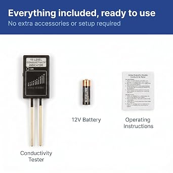 United ScientificTM Electric Conductivity Tester, Meter for Lab & Classroom
