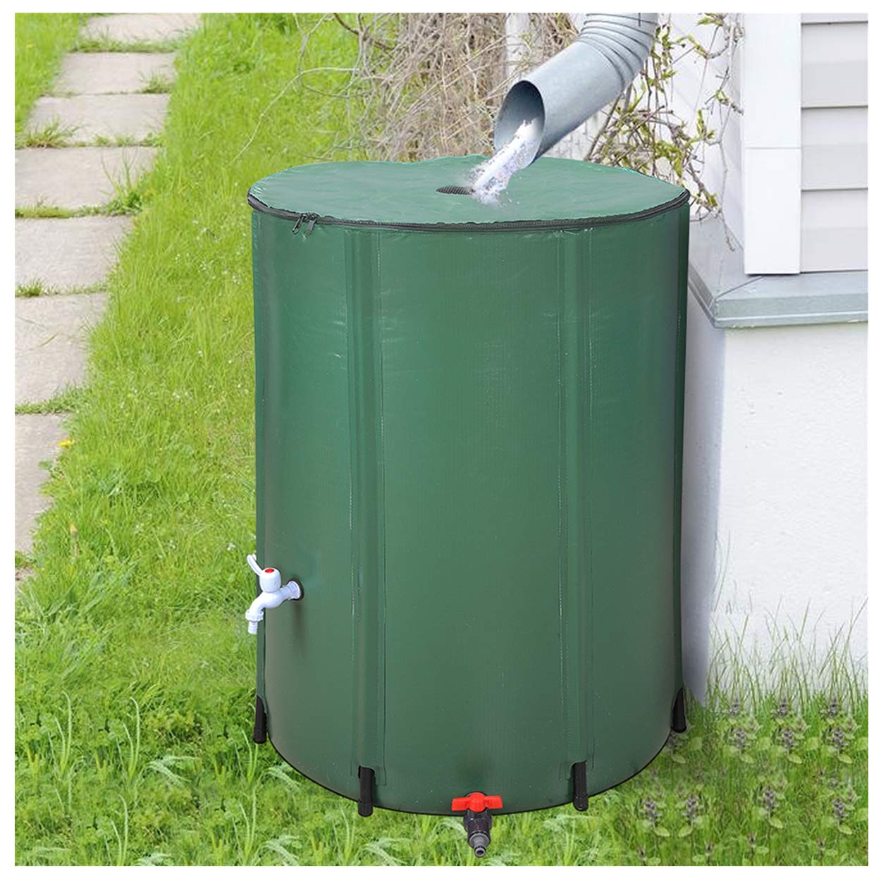 Buy GTTBS Rain Barrel Water Collector Foldable 50 Gallon, Portable