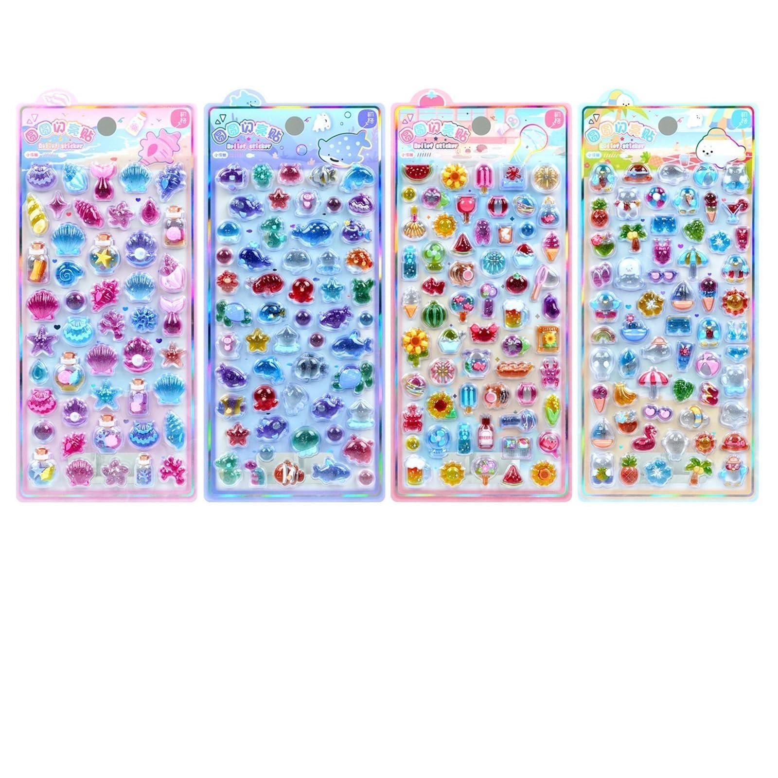 Cartoon Reward Stickers for Diary, Planner, Scrapbooking, Mobile Phone Cover, Laptop Decoration, Cartoon Embossed Self-Adhesive PVC for Notebook