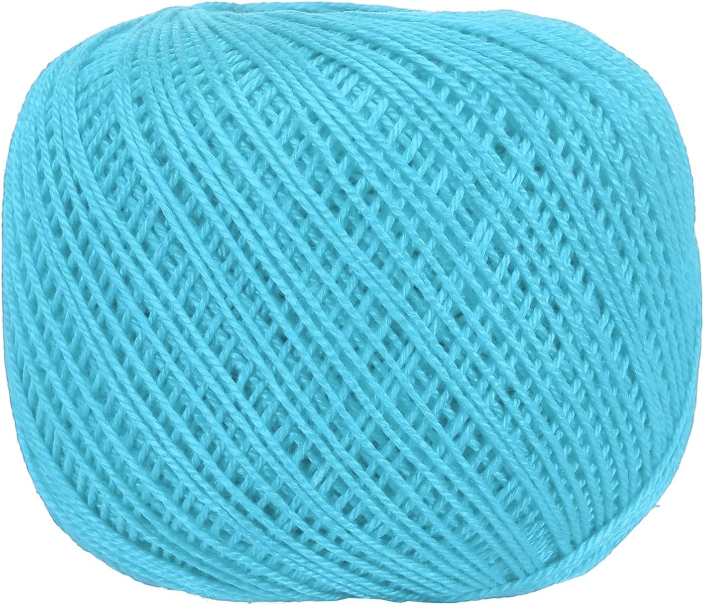 sourcing map 164 Yards Size 3 Lake Blue Cotton Crochet Thread Lace Weight Yarn Tatting Thread for Crocheting Knitting Embroidery Sewing