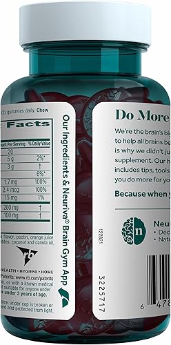 Miniatura 18 de NEURIVA Suplemento cerebral Plus para memoria, enfoque y concentración + función cognativa con vitaminas B6 y B12 y Nootrópicos clínicamente