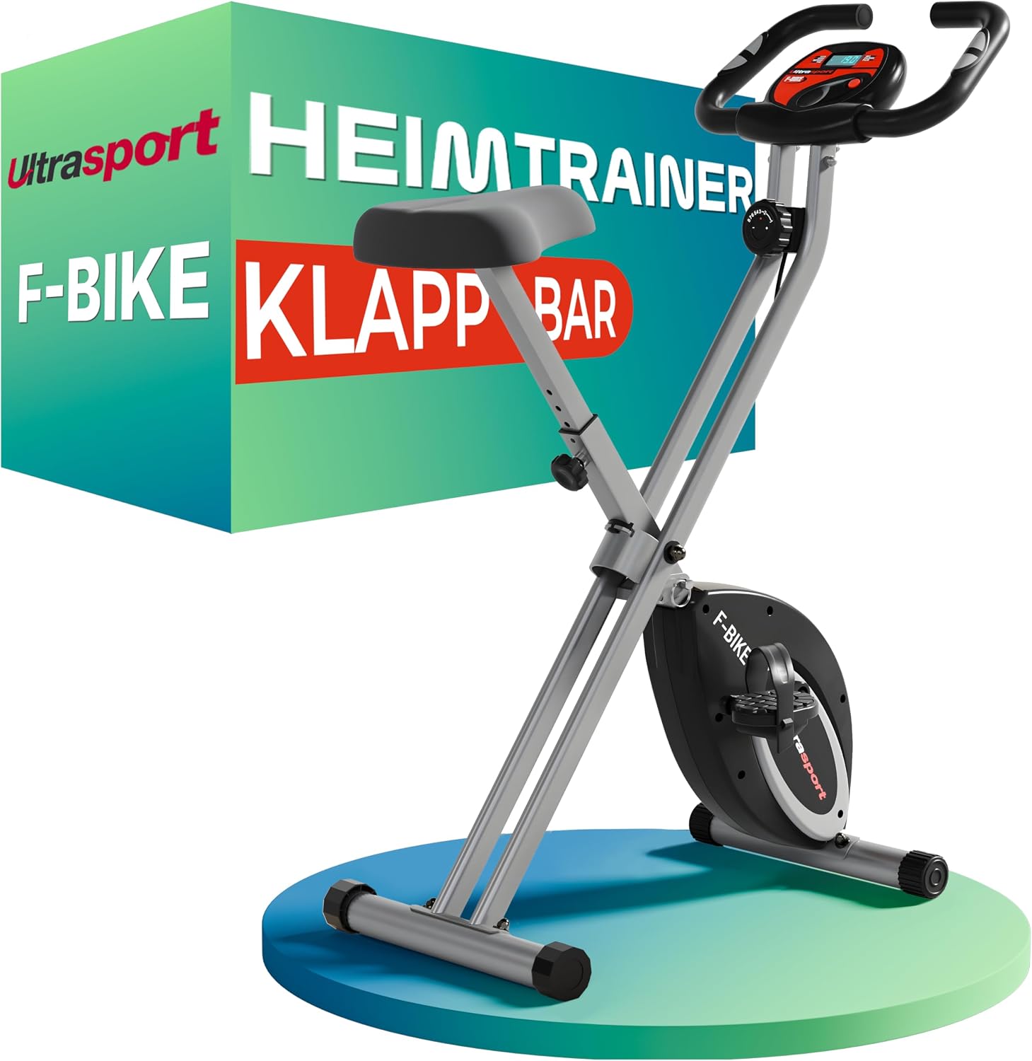 ultrasport folding exercise bike home trainer bicycle extra quiet up to 130 kg with comfort saddle ergometer exercise bike fitness bike indoor bike trimming bike