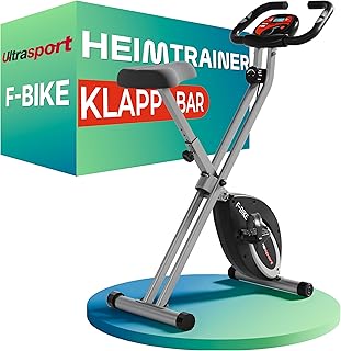Ultrasport Heimtrainer Fahrrad Klappbar I Hometrainer Fahrrad Klappbar Extra Leise bis 130 KG mit Komfort-Sattel I Ergometer Heimtrainer, Fitnessbikes, Indoor Bike, Trimmrad