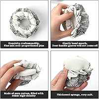 Vista 5 de Sliverdew 2 fundas para pomos de puerta, protector de pomo de puerta floral negro, suave y redondo, para puerta, reutilizable, con esponja, lavable