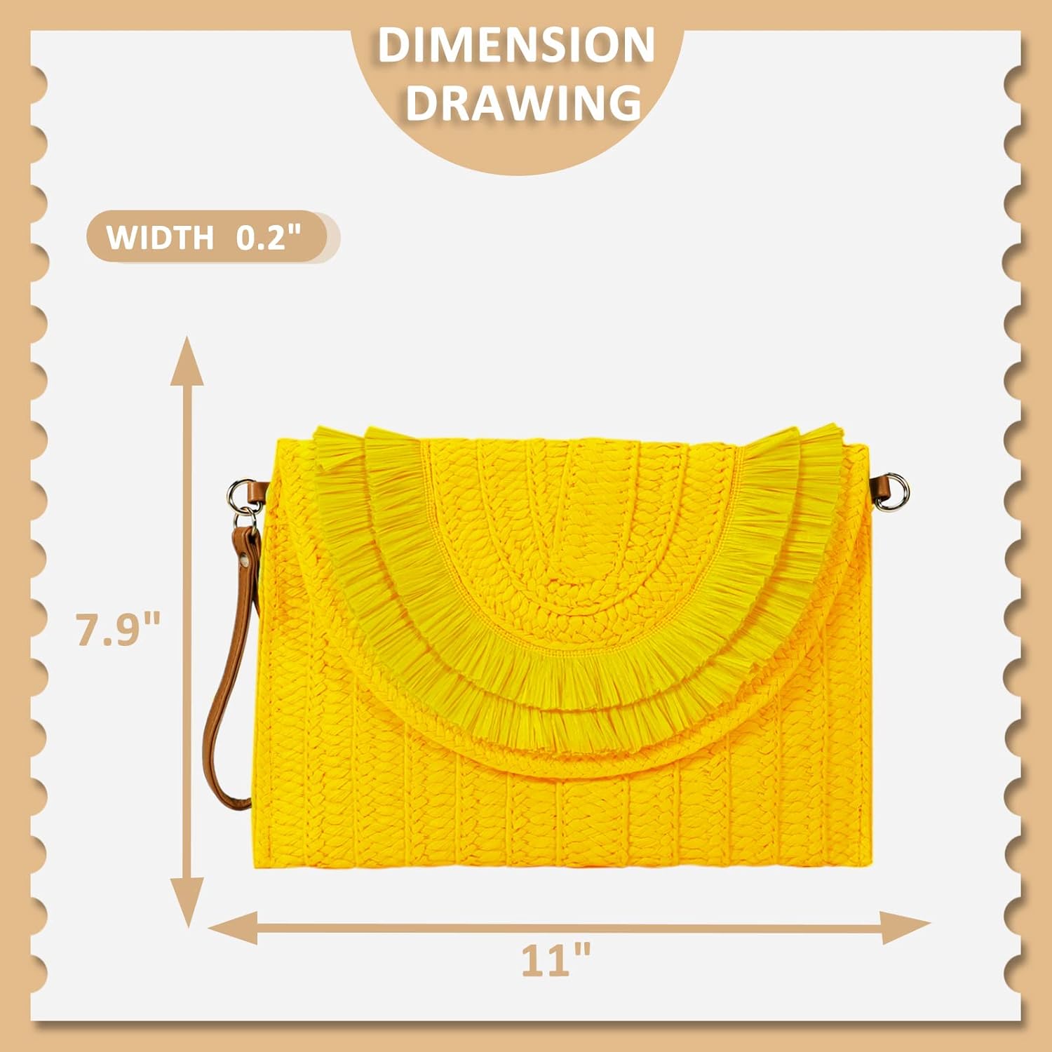 Crossbody Bags for Women, Straw Clutch Purses, Bohemian Handmade Woven Envelope Package, Tassel Handbags for Women | Bohemian, Handmade, Woven, Tassel