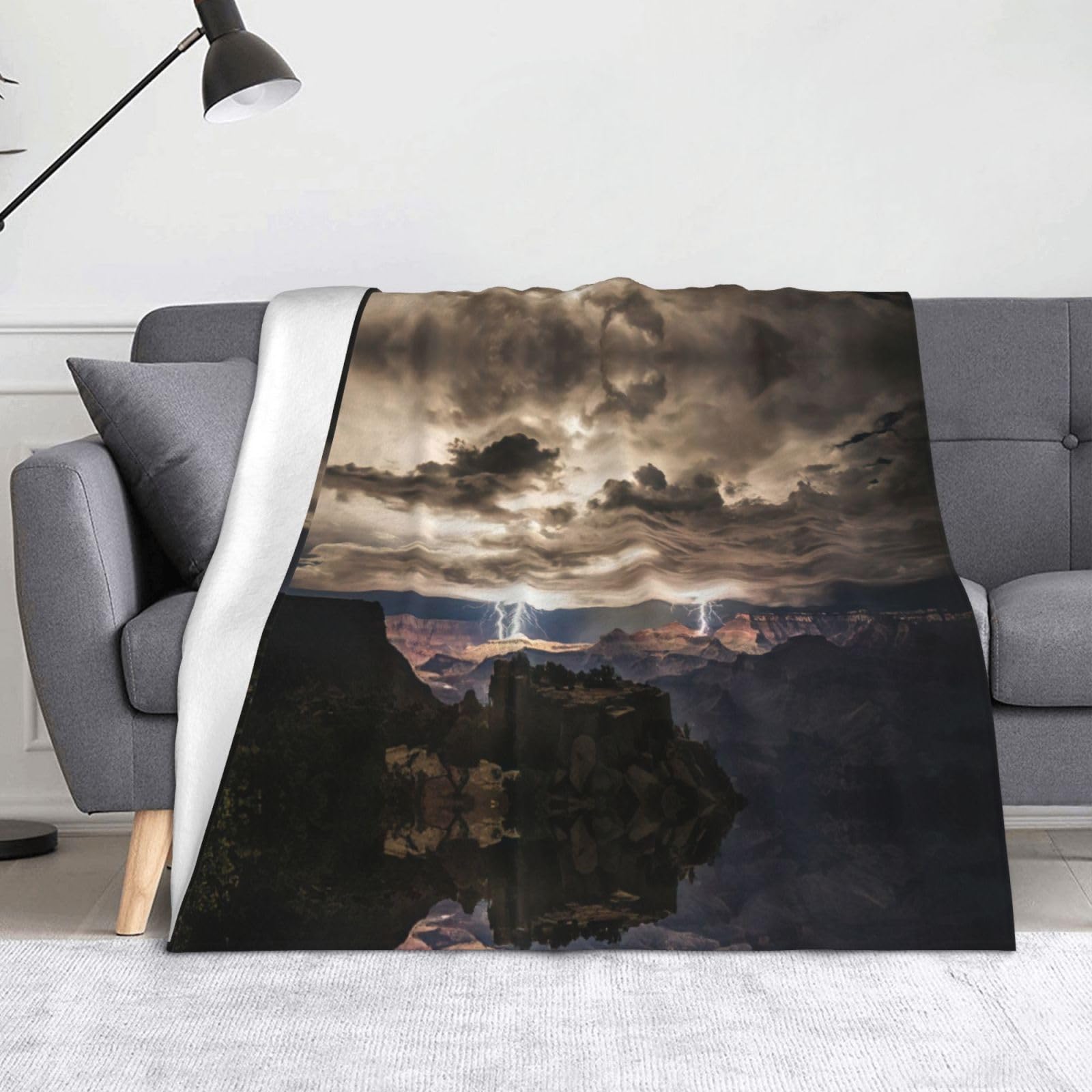 Couverture en flanelle légère contre le froid automnal motif Grand Canyon