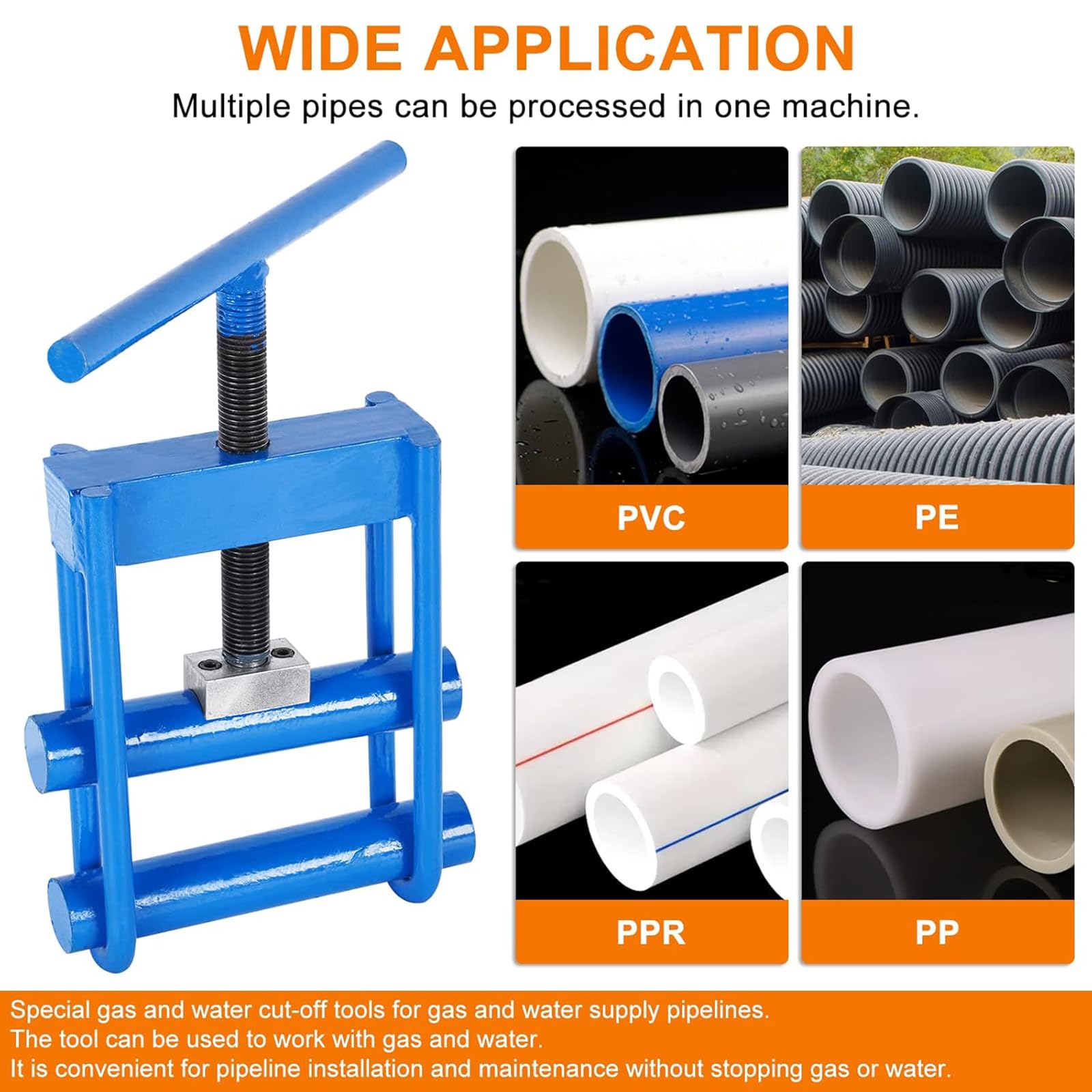 Herramienta Manual De Compresión para Tuberías De Agua, De Acero Sólido para Una Sujeción Firme, De Acero Sólido, Soldadura Sin Costuras, para Tuberías De PE/PPR/PVC/PP,40